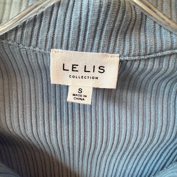 Le Lis Mini Dress (bodycon) blue with collar - Picture 3 of 4